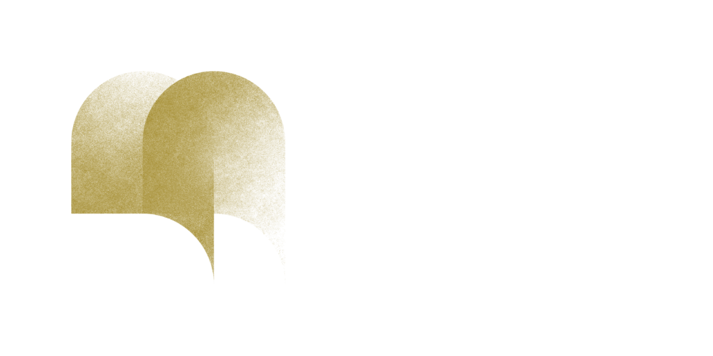 Logotip Museu del Barroc de Catalunya, horitzontal, petit, daurat-blanc-transparent